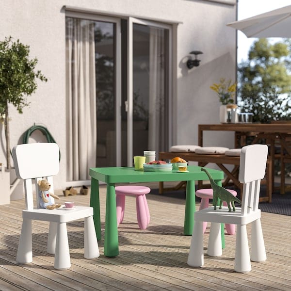 Ikea MAMMUT - Children's table, in/outdoor/bright green, 77x55 cm