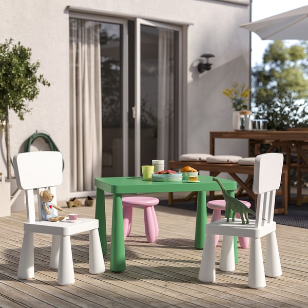 MAMMUT - MAMMUT Children's table, in/outdoor/bright green, 77x55 cm
