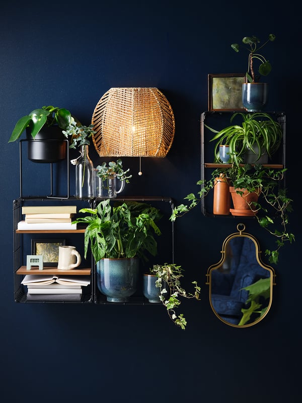 MÅNALG wall lamp, wired-in installation, sedge/handmade, 35x29x18 cm