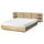 MANDAL bed frame with headboard, birch/grey, 140x200 cm