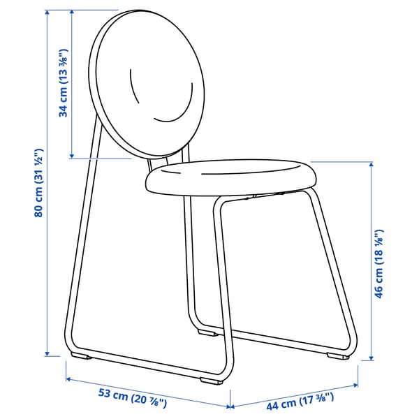 MÅNHULT chair, black/Hakebo grey-green, 44x80x53 cm