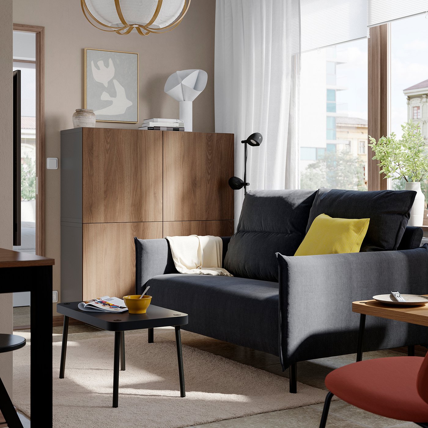 MANNARP 2-seat sofa, Saxemara grey-beige, 158x96x95 cm