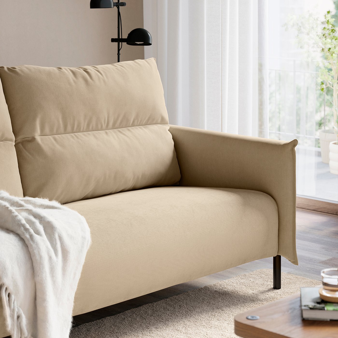 MANNARP 2-seat sofa, Saxemara grey-beige, 158x96x95 cm