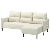 MANNARP 3-seat sofa with chaise longue, Gunnared beige, 229x96x95 cm