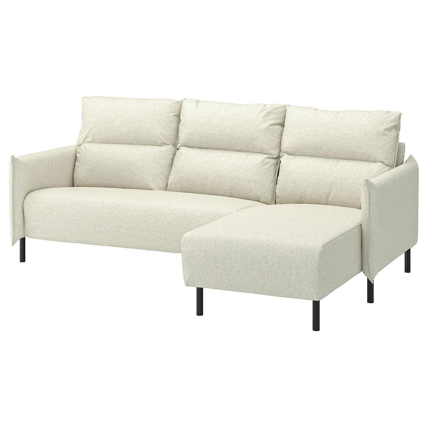 MANNARP 3-seat sofa with chaise longue, Gunnared beige, 229x96x95 cm