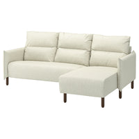 MANNARP 3-seat sofa with chaise longue, Gunnared beige, 229x97x95 cm