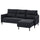 MANNARP 3-seat sofa with chaise longue, Saxemara black-blue, 229x96x95 cm