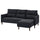 MANNARP 3-seat sofa with chaise longue, Saxemara black-blue, 229x97x95 cm