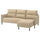 MANNARP 3-seat sofa with chaise longue, Saxemara grey-beige, 229x96x95 cm