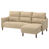 MANNARP 3-seat sofa with chaise longue, Saxemara grey-beige, 229x97x95 cm