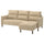 MANNARP 3-seat sofa with chaise longue, Saxemara grey-beige, 229x97x95 cm