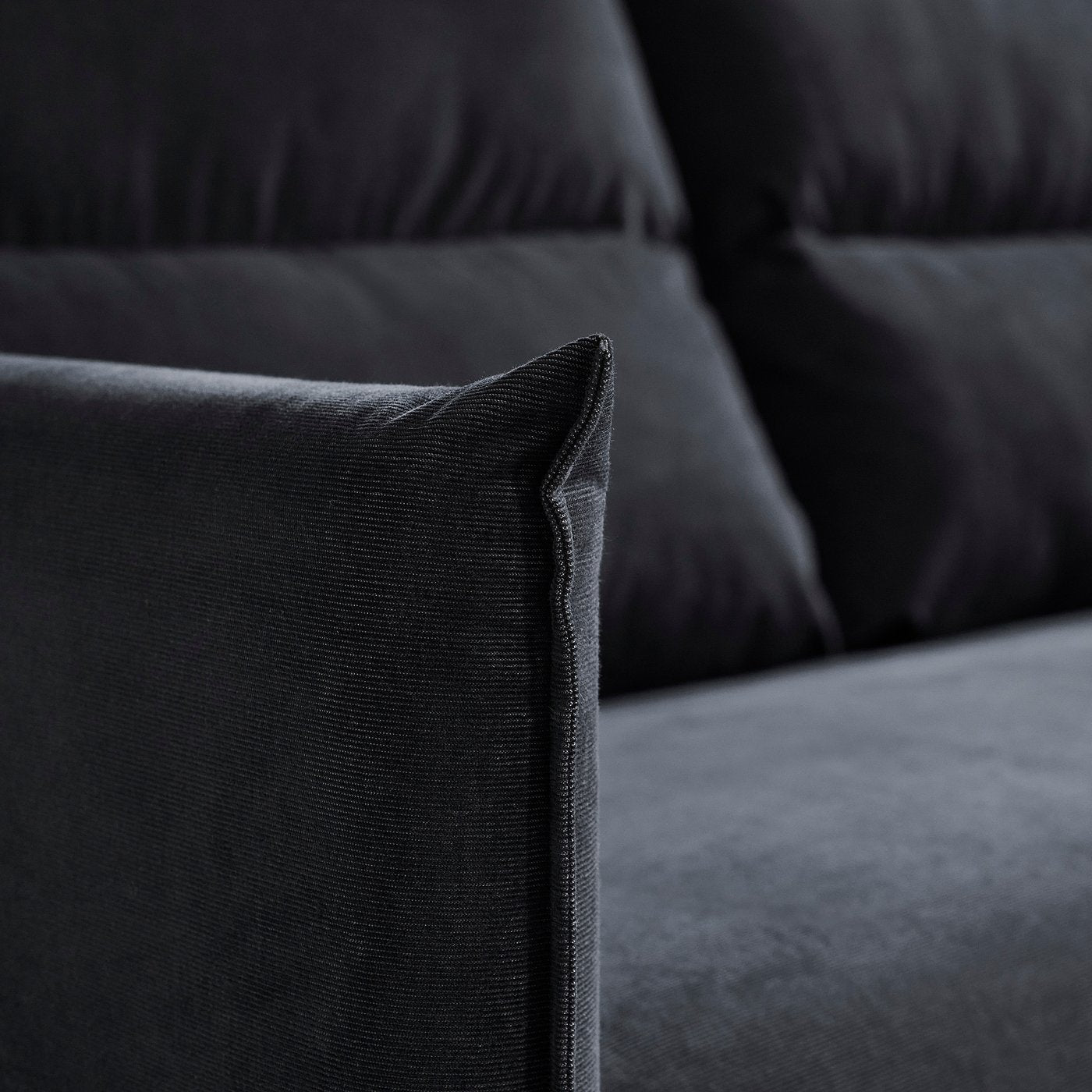 MANNARP 3-seat sofa, Saxemara black-blue, 198 cm