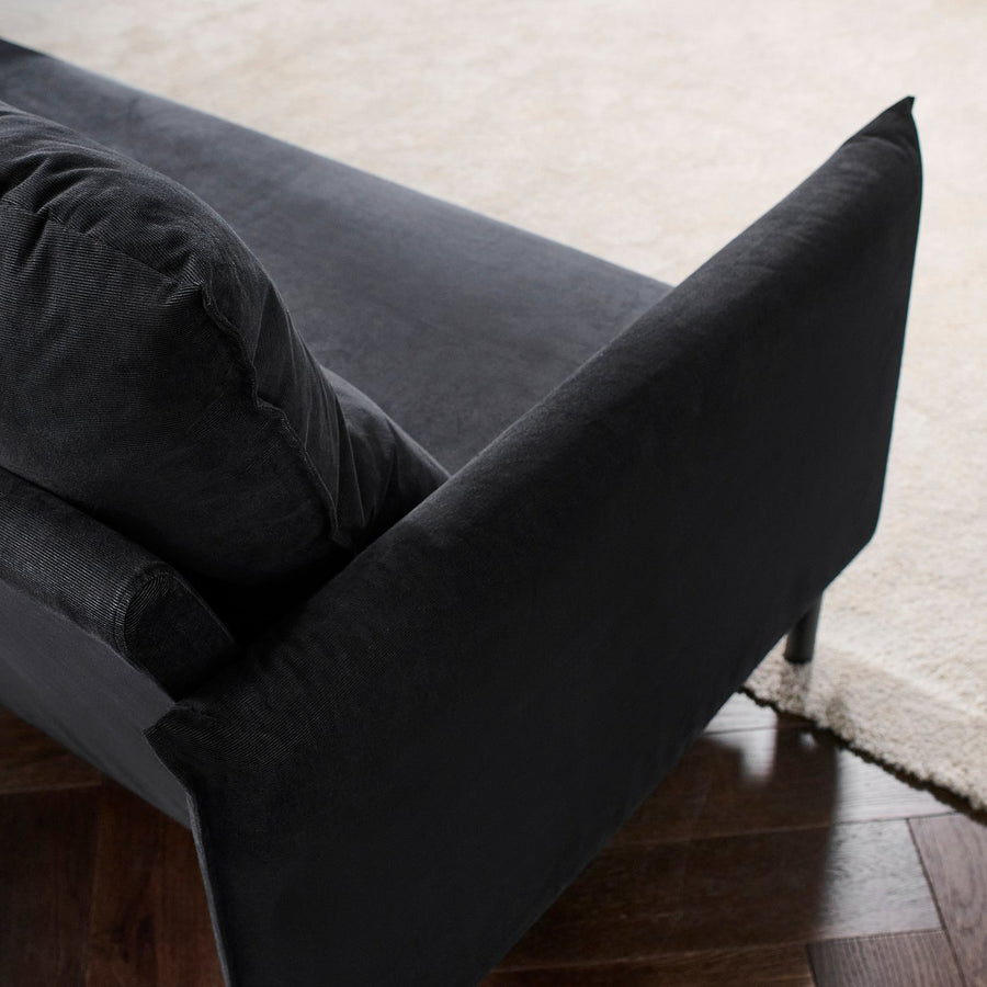 MANNARP 3-seat sofa, Saxemara black-blue, 198x97x95 cm