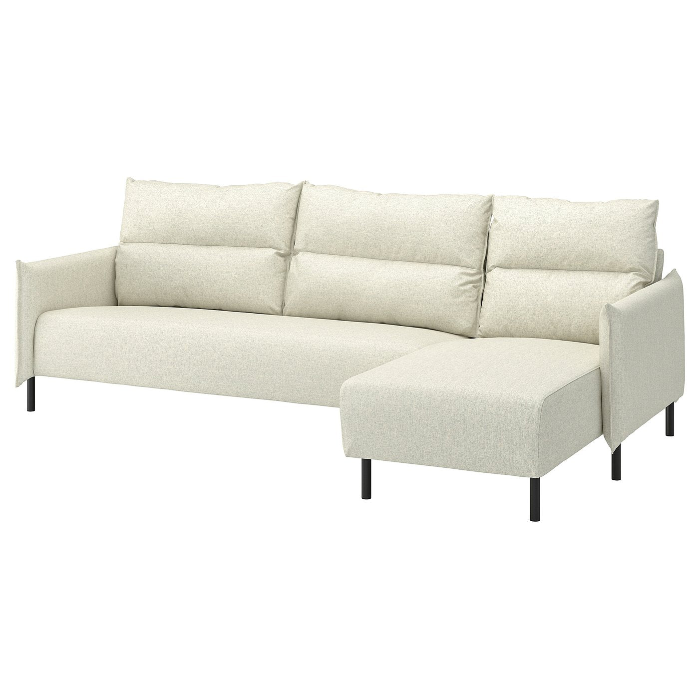 MANNARP 4-seat sofa with chaise longue, Gunnared beige, 71x96x160 cm