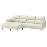 MANNARP 4-seat sofa with chaise longues, Gunnared beige, 300 cm