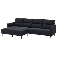 MANNARP 4-seat sofa with chaise longues, Saxemara black-blue, 300 cm