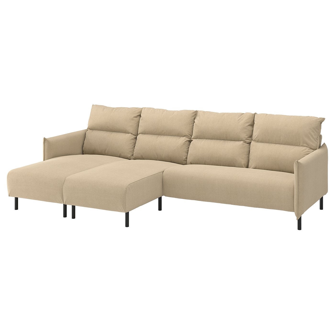 MANNARP 4-seat sofa with chaise longues, Saxemara grey-beige, 300 cm