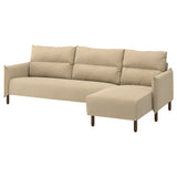 MANNARP 4-seat sofa with chaise longue, Saxemara grey-beige, 269 cm