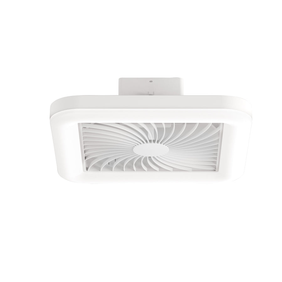 Merak ceiling light with fan, 48x48cm, 40W LED, 5400 lm, CCT RGB, Bluetooth
