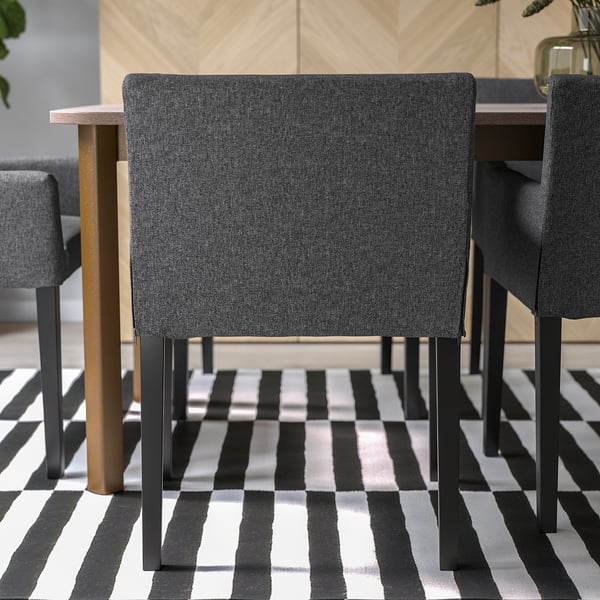 MÅRENÄS chair with armrests, black/Gunnared dark grey, 59x81x56 cm