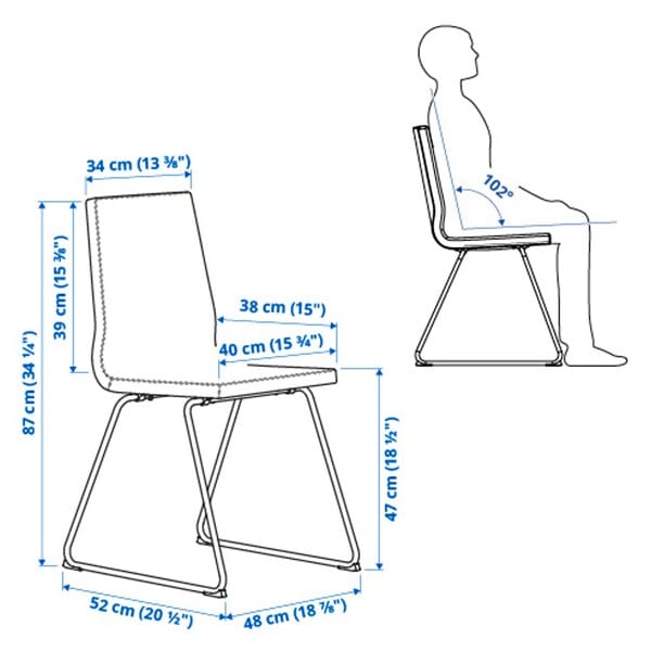 Ikea MARIEDAMM / LILLÅNÄS - Table and 4 chairs, dark gray/Gunnared dark gray chrome,105 cm