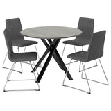 MARIEDAMM / LILLÅNÄS table and 4 chairs, dark grey/Gunnared dark grey chrome-plated, 105 cm