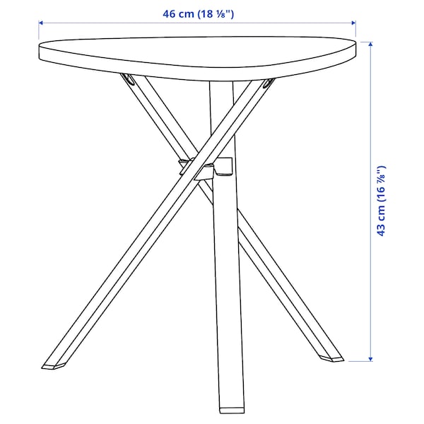 MARIEDAMM side table, black oak effect, 46 cm