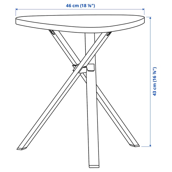MARIEDAMM side table, black oak effect, 46 cm