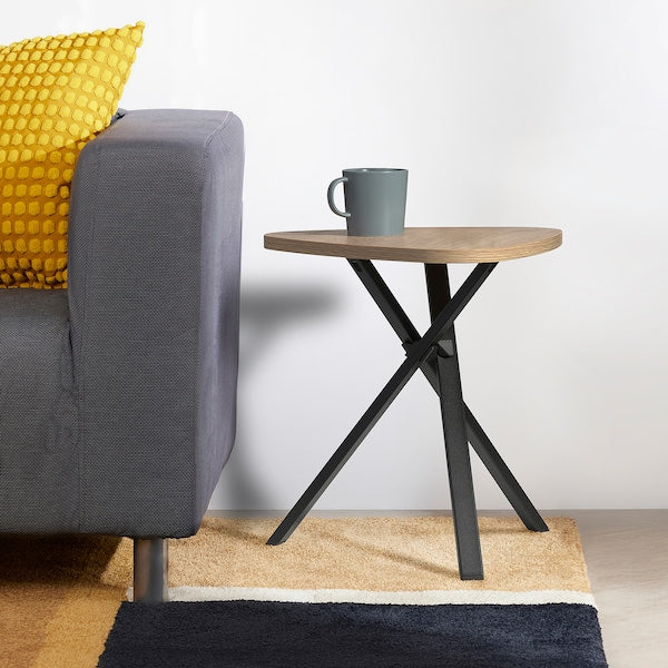 MARIEDAMM side table, black oak effect, 46 cm