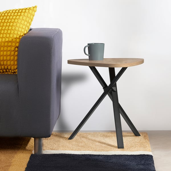 MARIEDAMM side table, black oak effect, 46 cm