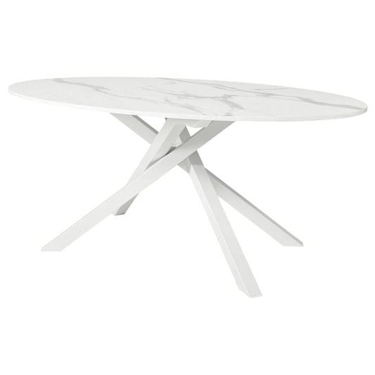 Ikea MARIEDAMM - Table, white marble effect,180x100 cm