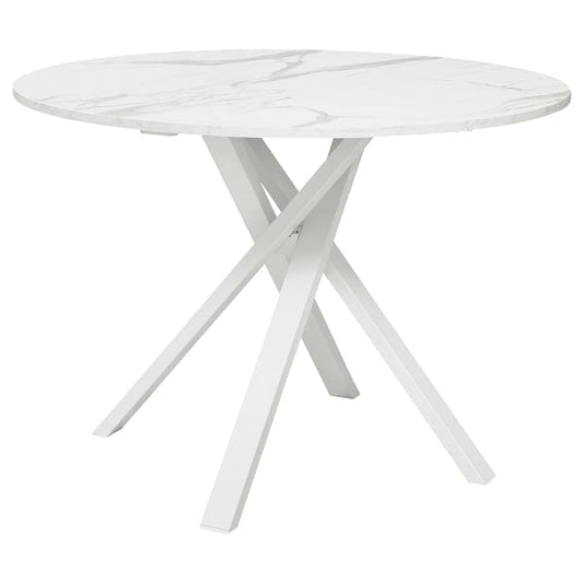 Ikea MARIEDAMM - Table, white marble effect,105 cm