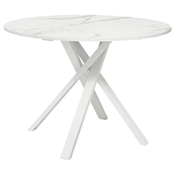 MARIEDAMM table, white marble effect, 105 cm