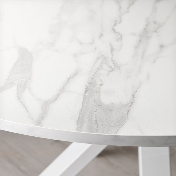 MARIEDAMM table, white marble effect, 105 cm