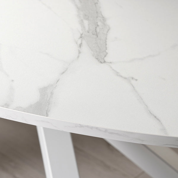 MARIEDAMM - Table, white marble effect,180x100 cm