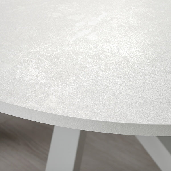 MARIEDAMM - Table, white/white stone effect, 180x100 cm