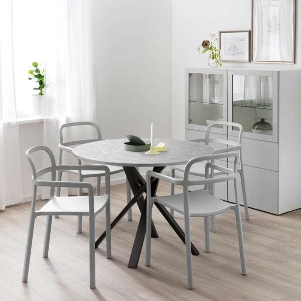 MARIEDAMM table, dark grey, 105 cm