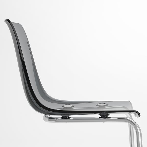 MARIEDAMM / TOBIAS - MARIEDAMM / TOBIAS Table and 4 chairs, black marble effect/grey chrome-plated, 180x100 cm
