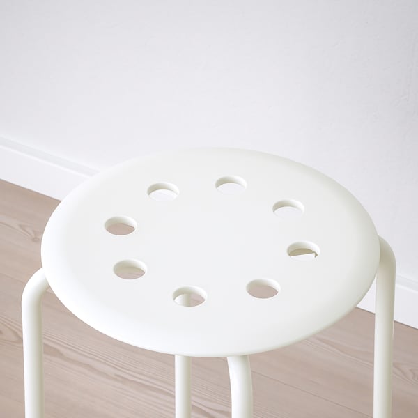 MARIUS stool, white, 45 cm