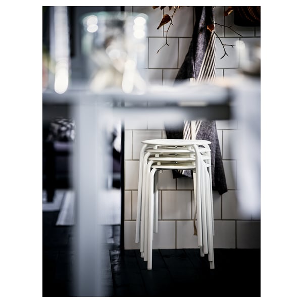 MARIUS stool, white, 45 cm