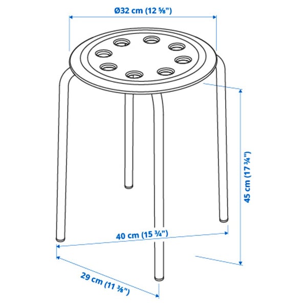 MARIUS - Stool, reddish,45 cm