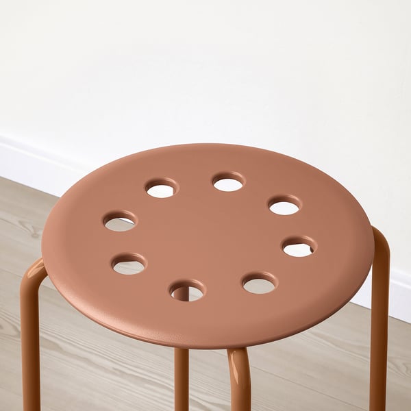 MARIUS stool, red-brown, 45 cm