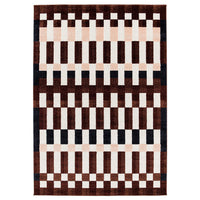 MARKBLÅMME rug, low pile, multicolour/check pattern, 160x230 cm