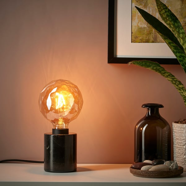 MARKFROST table lamp, marble black, 8.7 cm