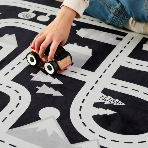 MARKKRYPARE rug, dark grey, 74x100 cm