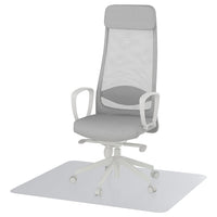MARKUS office chair with armrests, with floor protector light grey, 71 cm