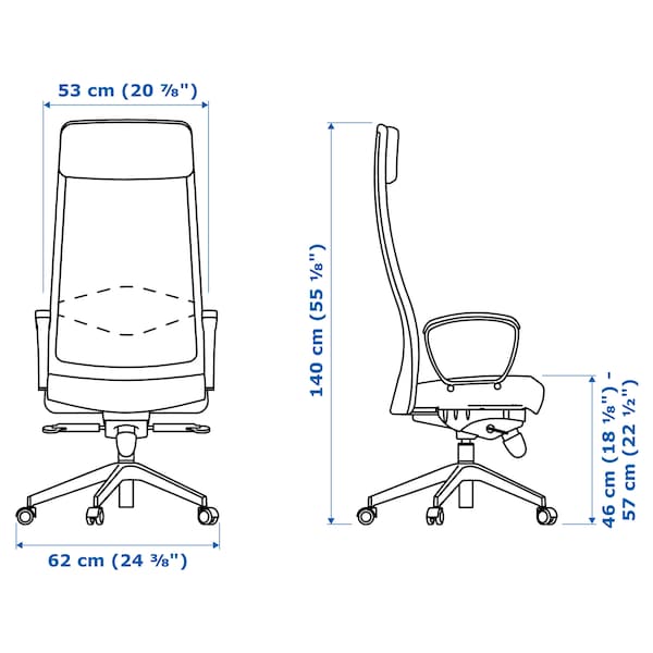 Ikea MARKUS Office chair Vissle light grey ,