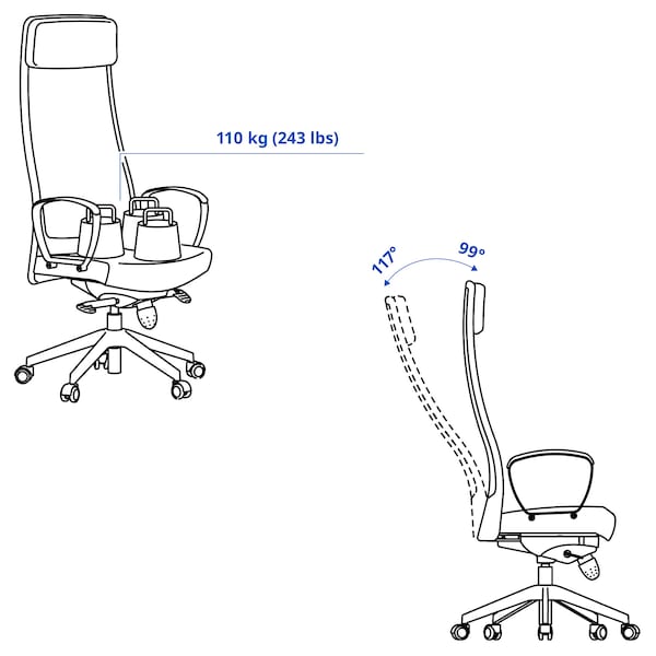 Ikea MARKUS Office chair Vissle light grey ,