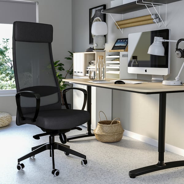 MARKUS office chair, Vissle dark grey, Medio