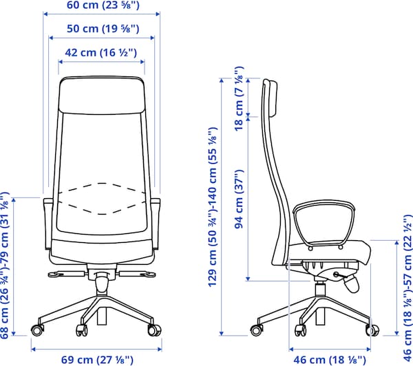 Ikea MARKUS - Office chair, Vissle dark grey ,